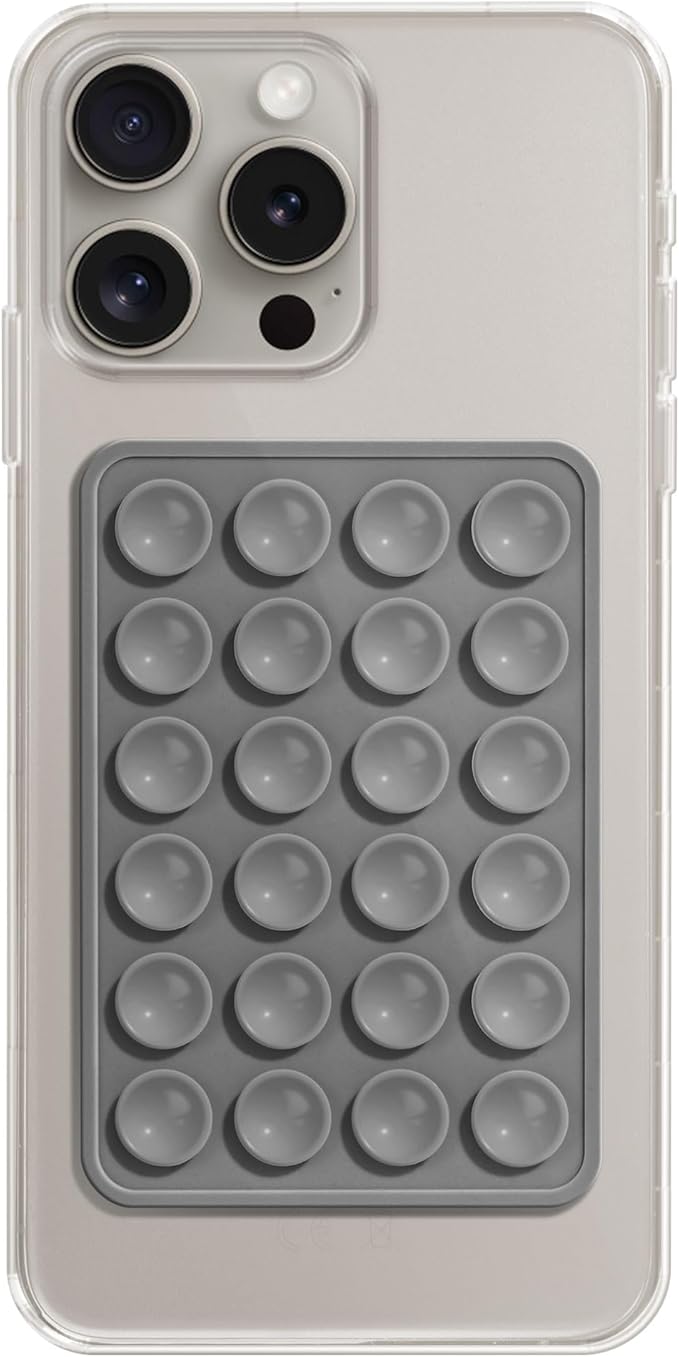 Silicone Phone Sticky Grip, Suction Phone Case Mount for iPhone and Android, Hands-Free Sticky Cell Phone Grip, Mobile Fidget Mirror Holder for Selfies and Videos