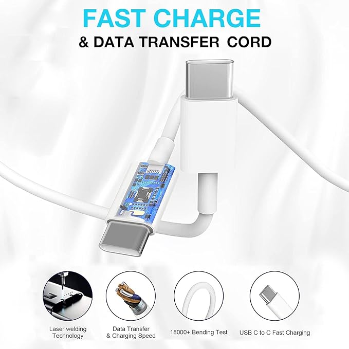 Fast Charging for iPhone 16 15 Charger,2Pack 20W USB C Wall Charger Travel Plug Block iPhone 15 Charging Cable for iPhone 16/16 Pro/16 Pro Max/16 Plus/15/15 Pro/15Pro Max/iPad Mini6/iPad Air4/iPad Pro