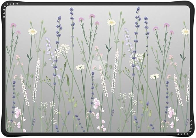 CASETiFY Impact MacBook Air 15" (M2-M4) Case [Cushioned Impact Corners/Scratch-Resistant/Anti-Slip Grip] - Gigi Garden Florals - MacBook - Clear Black