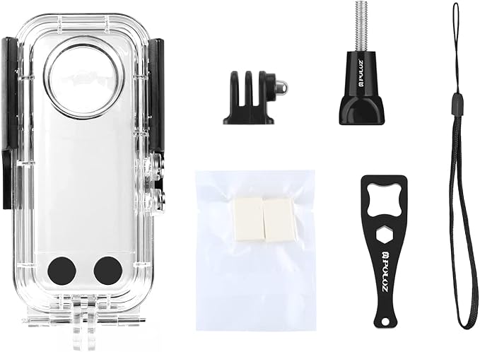 PULUZ 30m/98ft Dive Case for Insta360 X3 Underwater Waterproof Housing Cover Protective PC Shell Photography Housings with Bracket Insta 360 X3 Camera Accessories
