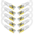 KASIMO CAT 8 Ethernet Cable Shielded SFTP Internet Network Patch Cord, Heavy Duty High Speed LAN Cables w Gold Plated RJ45 Connector Professional for Router, Modem, Gaming (5 Feet, 10 Pack White)