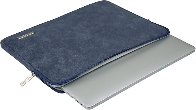 RAINYEAR 13 Inch Laptop Sleeve PU Suede Leather Case Water Resistant Cover Carrying Bag Compatible with 13.3" MacBook Air/Pro A3113 A3240 A2338 A2681 A2337 A2159 A2179 A2251 A2289(Deep Blue)