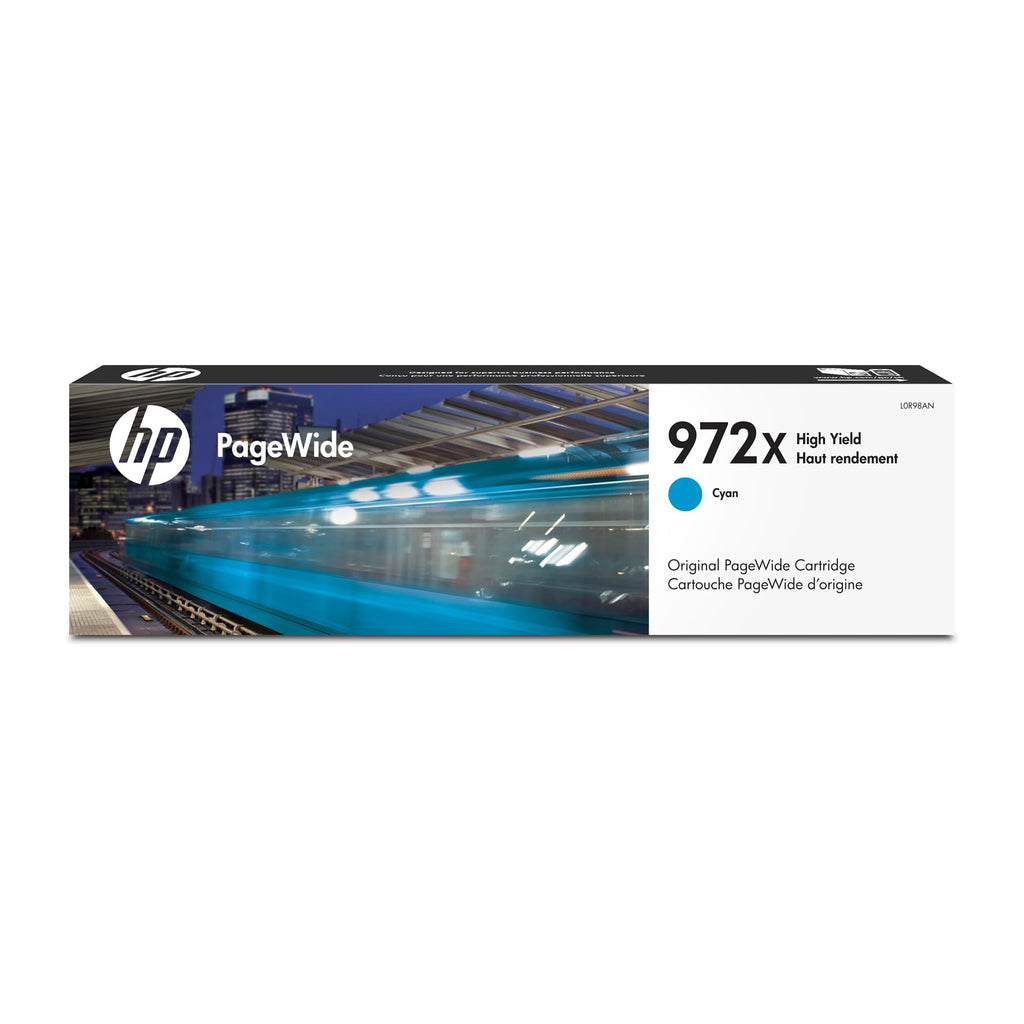 HP 972X PageWide High Yield Cyan Ink Cartridge| Works with Pro 452, 477, 552dw, 577 Series | L0R98AN