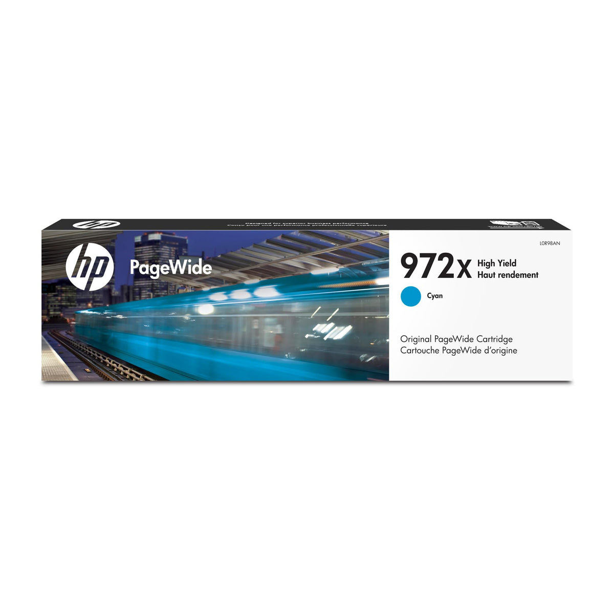 HP 972X PageWide High Yield Cyan Ink Cartridge| Works with Pro 452, 477, 552dw, 577 Series | L0R98AN