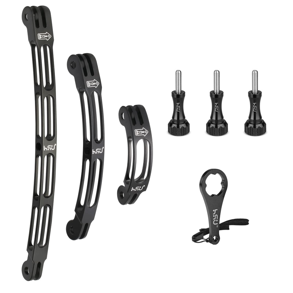 HSU Aluminum Alloy Curved Extension Arm Kit (7.9”/5.3”/3”) (Black)