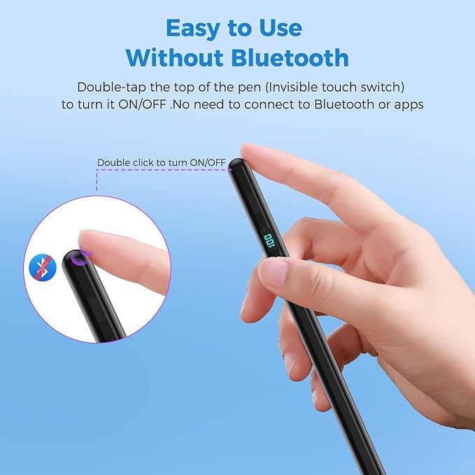 Stylus Pencil for iPad 2026-2018,Magnetic&Palm Rejection&Fast Charge-Black