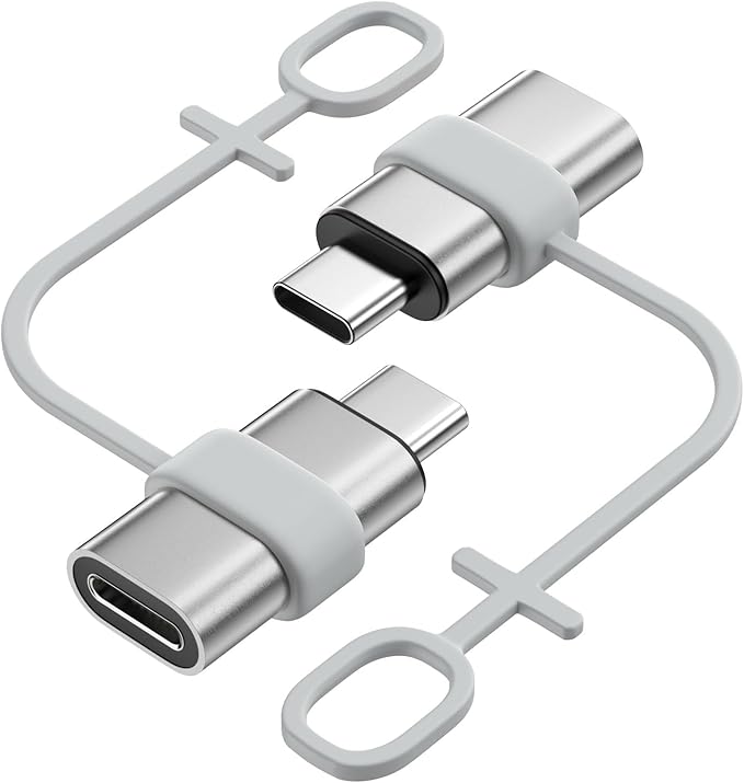 MoKo Lightning to USB C Adapter 2Pack, NOT for Lightning Earbuds/Headphones/OTG, USB-C to Lightning Adapter for iPhone Air 17 16 15 Pro Max Plus,iPad Pro/Air,Galaxy,ONLY for Charging/Data Sync,Silver