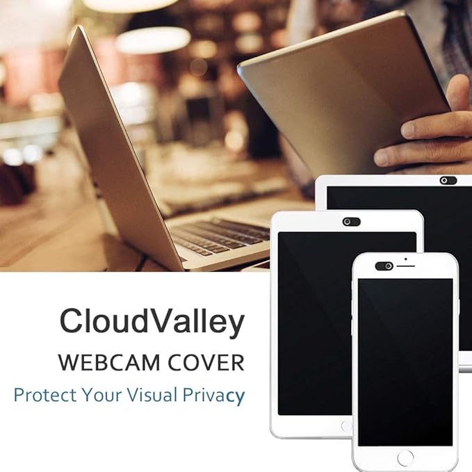 CloudValley Camera Cover Slide, 0.023Inch Ultra-Thin Black&White, Web Webcam Cover for MacBook air, Laptop, iMac, Desktop, PC, MacBook Pro, iPad, iPhone 8/7/6, Privacy Protection [2 Packs]