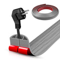 Floor Cord Cover Self Adhesive Cord Hider,10FT Cable Management, Extension Strip Protector for Wires, Prevent Cable Trips for Offices, Gyms, Exhibitions Cavity:0.39"(W) x 0.27"(H) Gray Wood