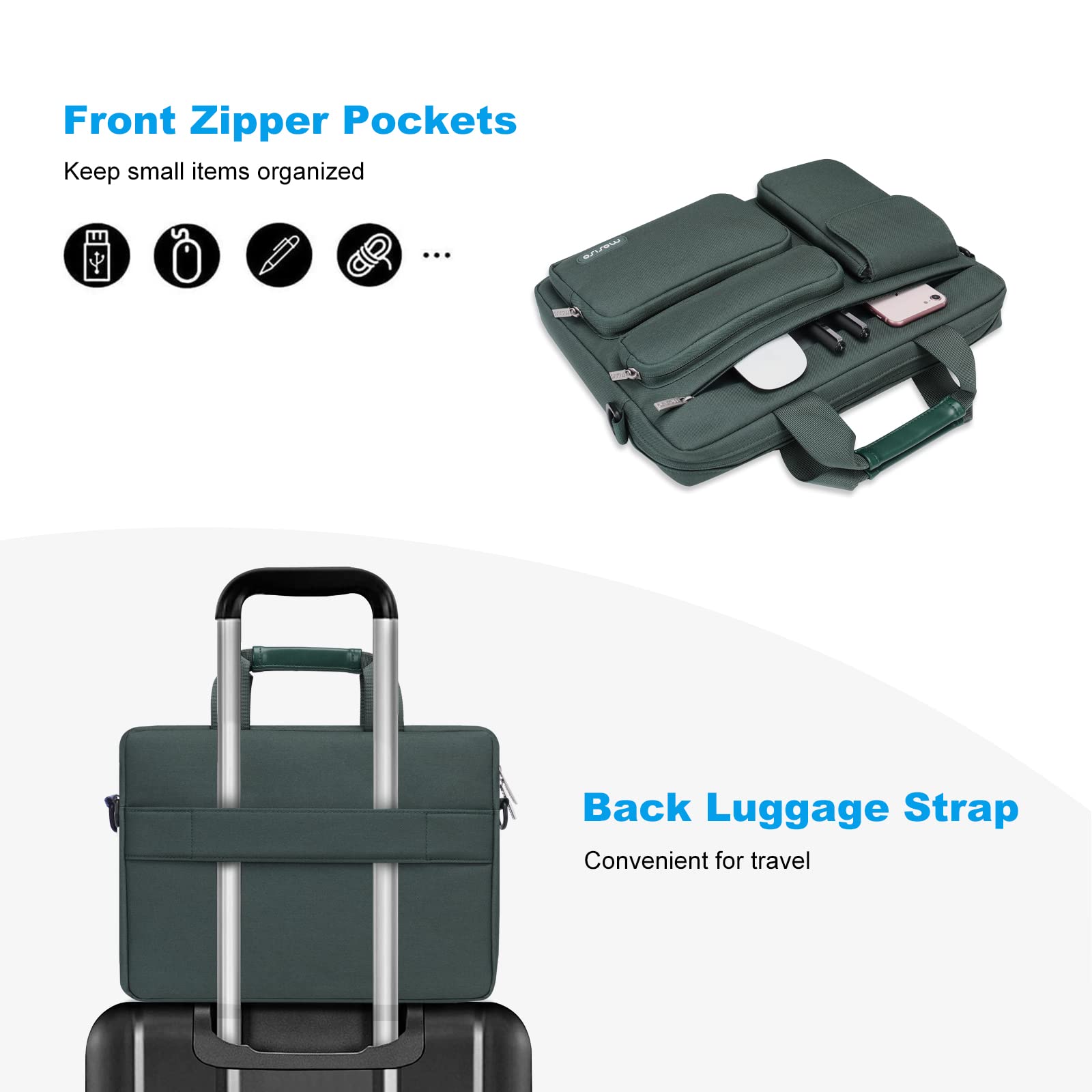 MOSISO Laptop Shoulder Bag 15.6 inch, 15-15.6 inch Computer Bag