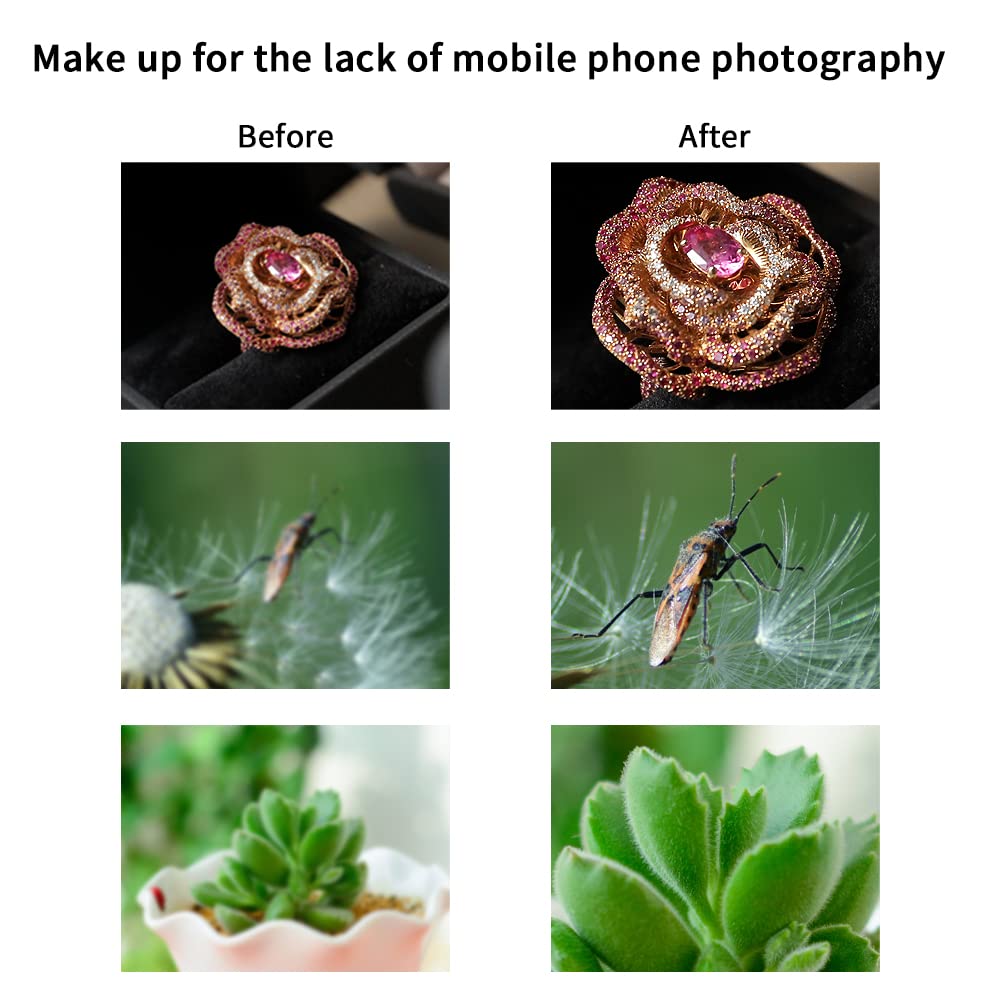 Jevocom 30-120mm Cell Phone Macro Lens, for ipad,iPhone,Samsung, Android, Pixel,Phone Macro Lens
