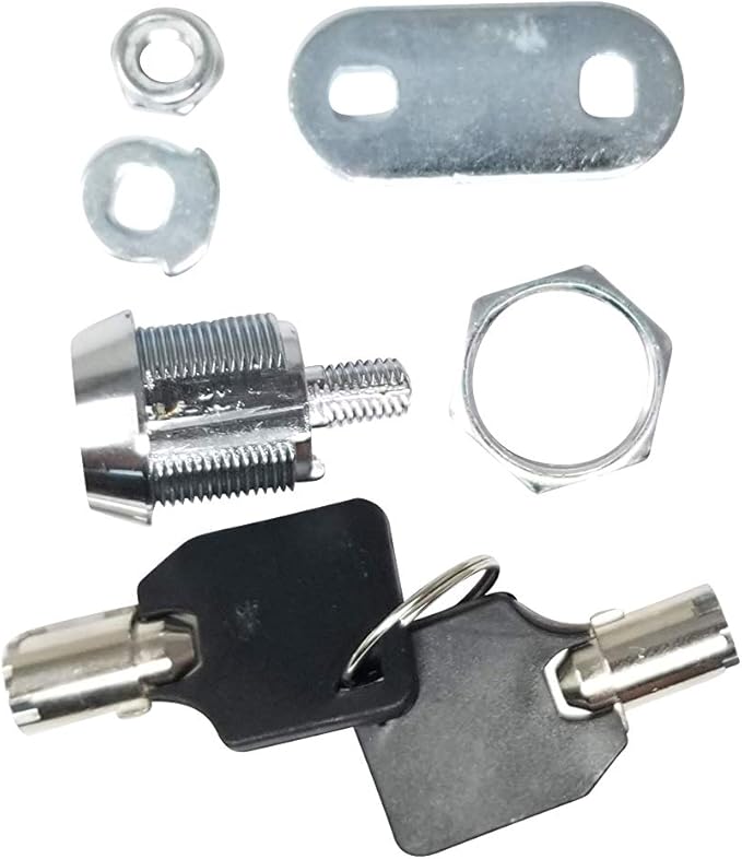 Admiral Locks Tubular Cam Lock, Keyed Alike Removable Key RV Compartment Storage Lock Cabinet Locks (Chrome Pack of 2, 5/8" 180°)
