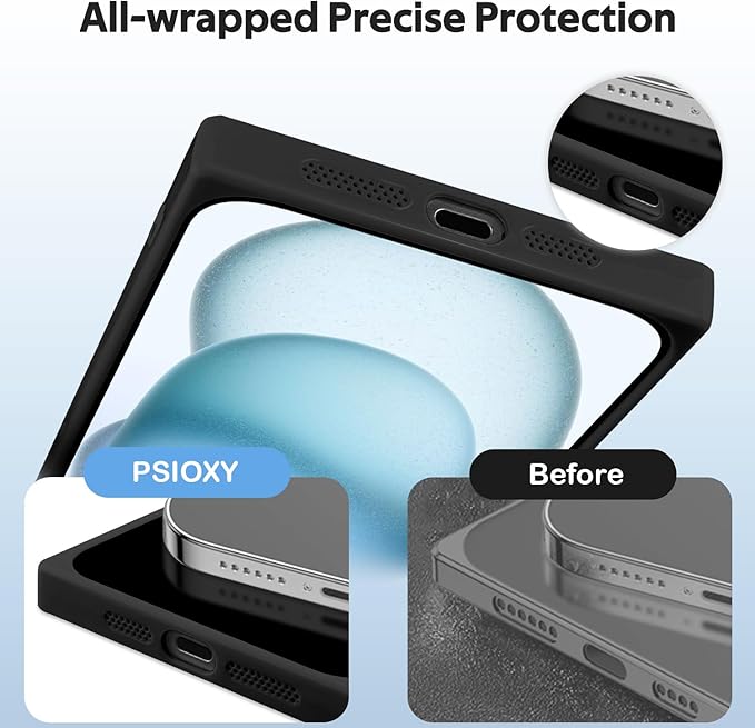 Designed for iPhone 15 Case Compatible with Magsafe Cover Camera Lens Protector Military Grade Protection Shockproof Soft TPU Slim Magnetic Phone Case for iPhone 15 Black