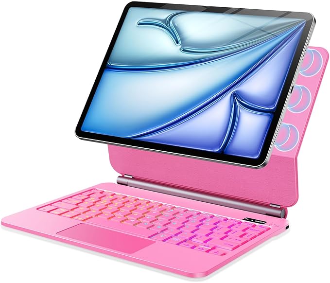 Keyboard Case for iPad Air 11-inch (M3 2025 / M2 2024) & iPad Pro 11 inch(1st/2nd/3rd/4th Generation)，Magic Magnetic Backlit Keyboard Case with Multi-Touch Trackpad- Easy-Set Floating Cantilever Stand
