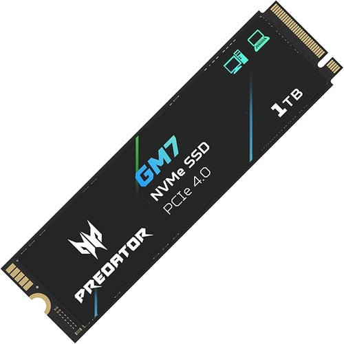 Acer Predator GM7 1TB SSD: M.2 2280 PCIe Gen 4 x4 NVMe 2.0, Read Speed Up to 7400 MB/s, Internal PC Solid State Drive for Laptop, Desktop and PS5 - BL.9BWWR.118