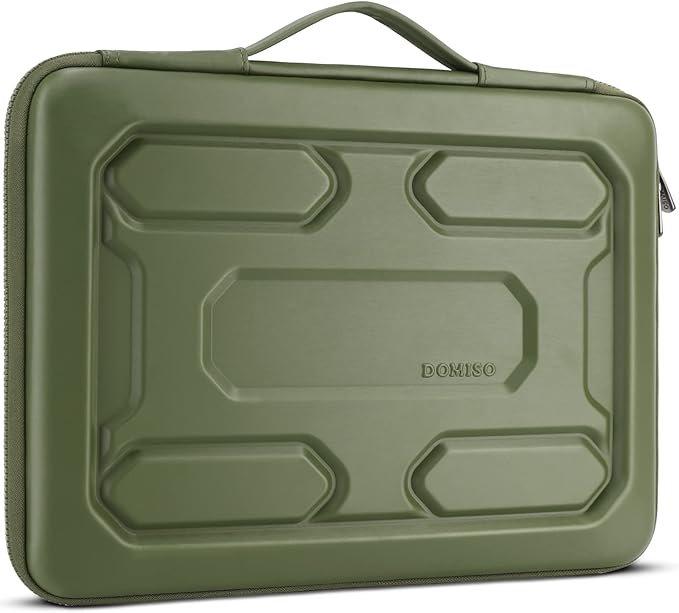 DOMISO 17 inch Laptop Sleeve with Handle Shockproof Waterproof EVA Protective Case for 17.3" ZBook Fury 17.3 G8/MSI GS73VR Stealth Pro/HP Envy 17/LG Gram 17"/ROG Strix GL702VS, Green
