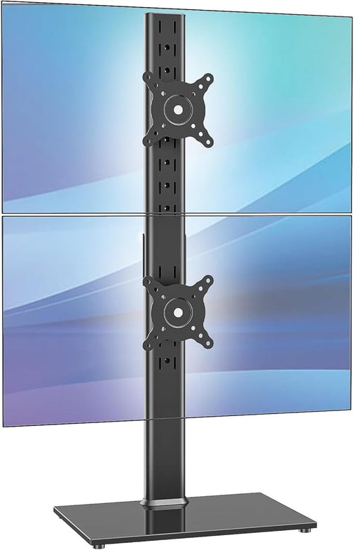 AX WABER Single Monitor Desk Stand Free-Standing Desk Mount Arm Riser for 13 inch to 32 inch Screen Freestanding VESA Mount Base, Adjustable Height, Tilt, Swivel, Rotation, Black AX05TB01