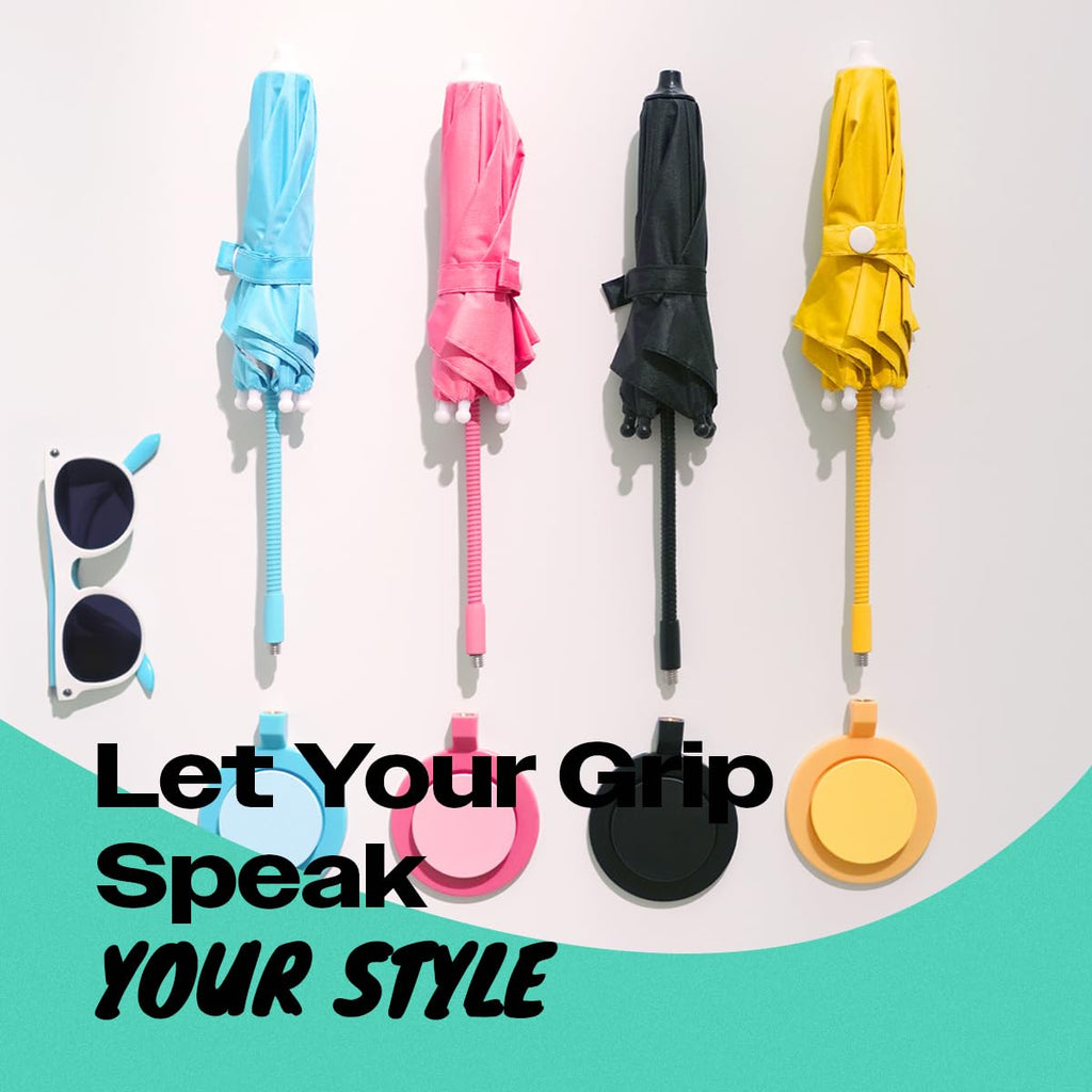 On The Grip 3 in 1 Magnetic Umbrella Sunshade Collapsible Expandable Phone Grip & Stand - Elegant Magsafe Compatible Phone Holder for Secure Grip and Hands-Free Viewing (Sky Blue)