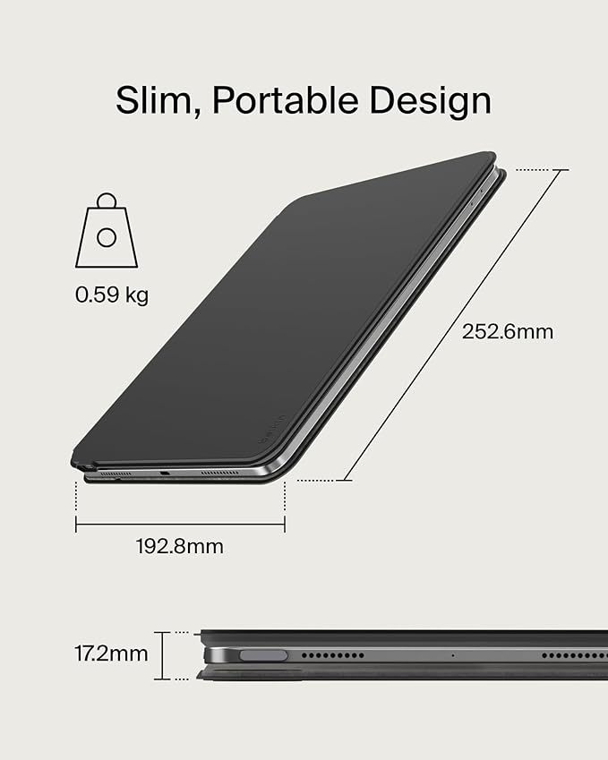 Belkin Pro Keyboard Case w/Magnetic Stand, Backlit Bluetooth Keyboard, Multi-Gesture Controls, Magnetic Apple Pencil Storage Compatibility, & Multimedia Keys for iPad Pro 11" (M4) - Black