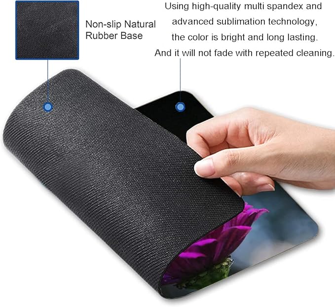 Hokafenle Mouse Pad, Butterfly Mouse Pad with Inspirational Quote Design, Square Waterproof Cloth Mouse Mat Non-Slip Rubber Base Computer MousePads for Office Laptop, Psalm 46:10