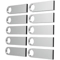 ABLAZE 1GB Flash Drive 10 Pack, Metal USB 2.0 Thumb Drives with Keychains USB Sticks Pendrives (Sliver)