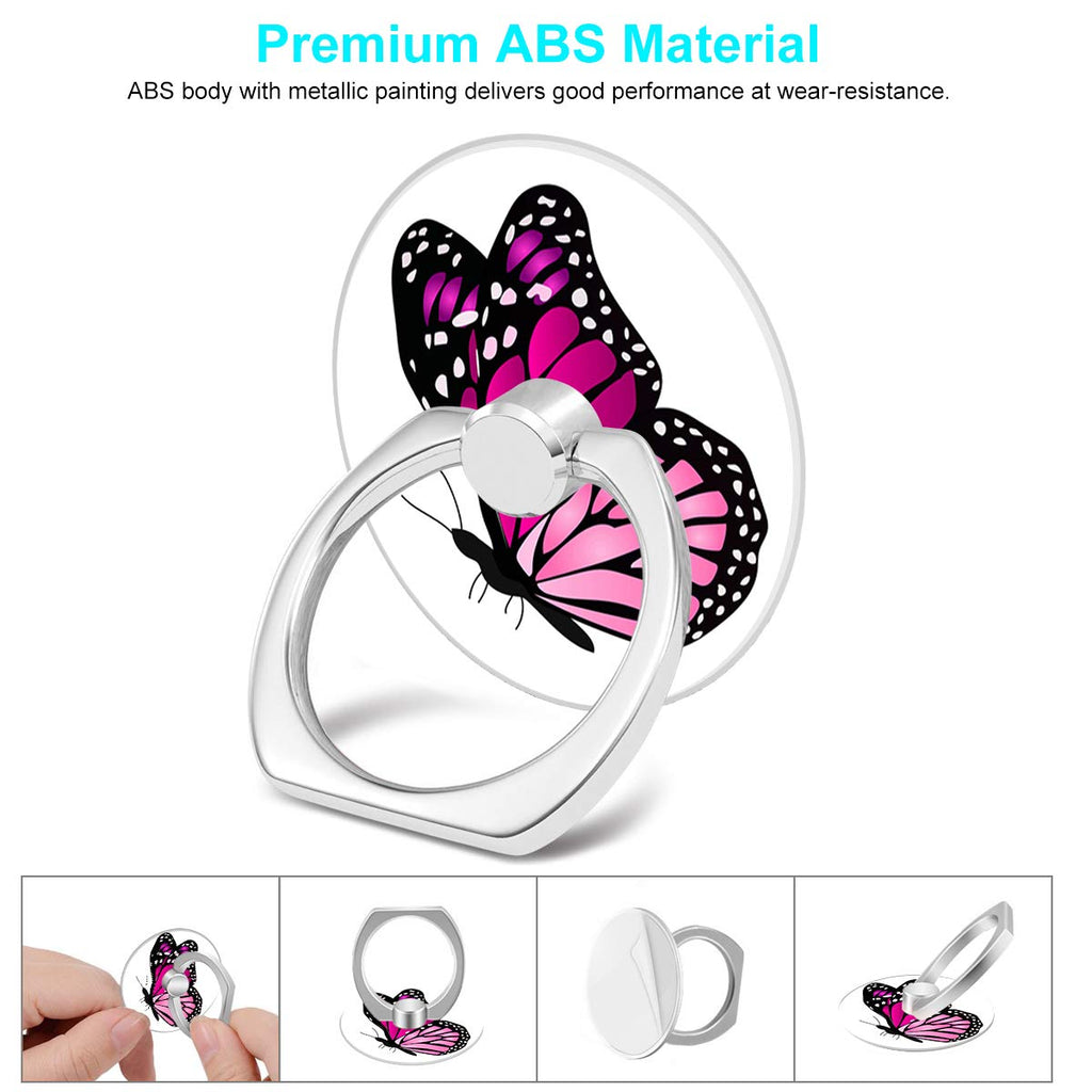 Bonoma Cell Phone Ring Holder,3-Pack 360 Degree Rotating Butterfly