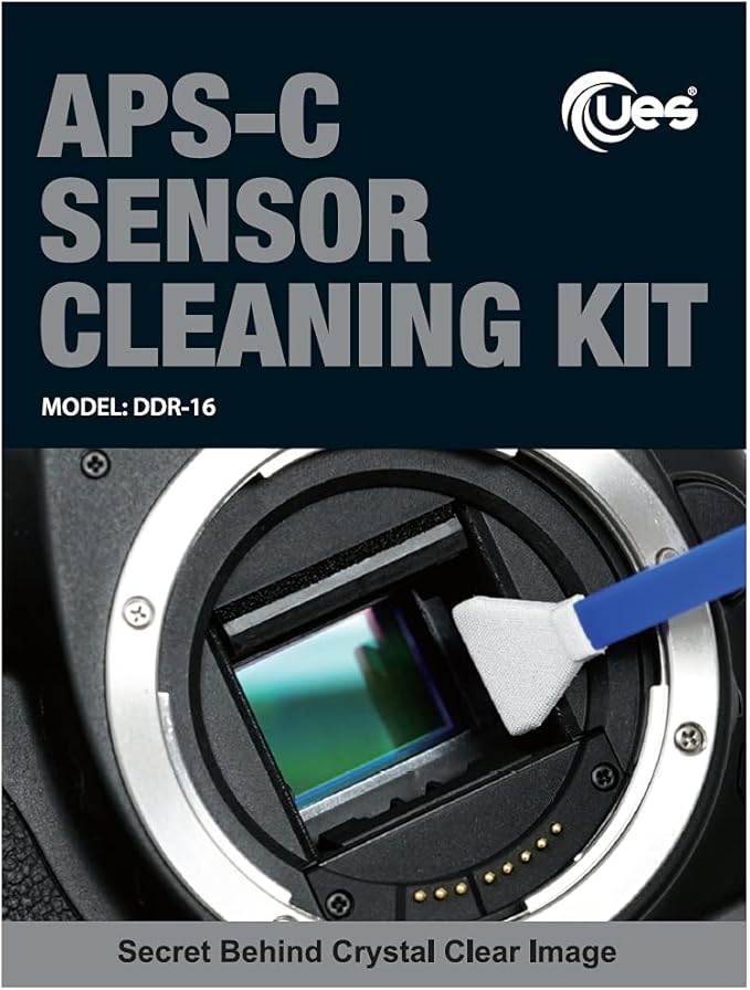 UES DDR16 APS-C Sensor Cleaning Kit for Reflex and Mirrorless Digital Camera Compatible with Sony, Nikon, Canon CCD CMOS Sensor Clean (12pcs x 16mm Swabs and 15ml Sensor Cleaner Solution)
