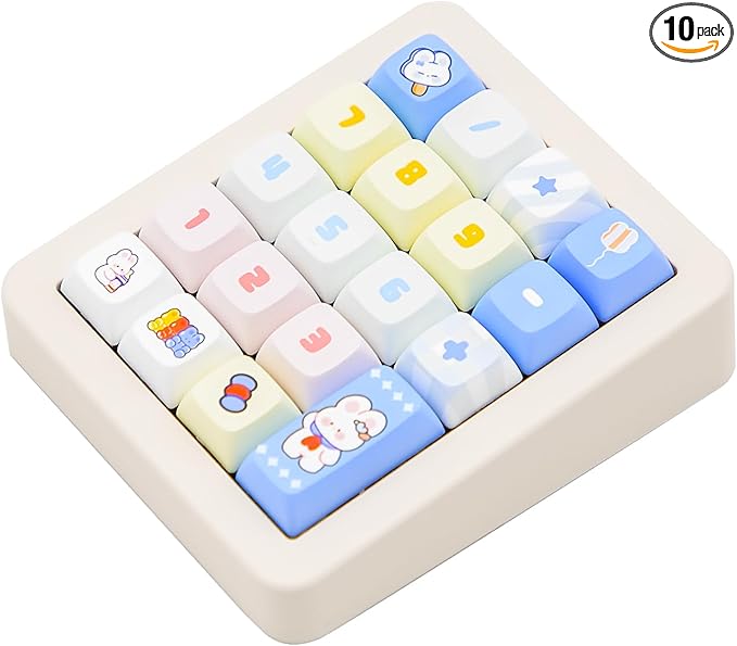 Adventurers K812 Wired Mechanical Numeric Keypad, 19-Key Hot-Swappable RGB Numpad, Macro Programmable, Detachable Type-C Cable, Game/Office Mode Switch – for PC/Laptop/Desktop (Cream White)