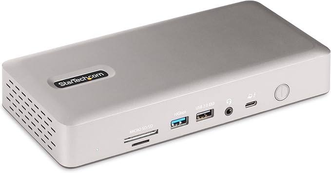 StarTech Thunderbolt 4 Dock, Quad 4K Win, Dual 4K Mac, 16-Port 40Gbps, 100W