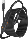 Maxonar VR Charging Link Cable 20FT (Next-Gen Chip) Compatible with Meta Quest 3S/Quest 3/Oculus Quest 2/Pico 4 Accessories and PC/SteamVR, Awesome Gift-5Gbps USB 3.0 to USB C Cable-Black