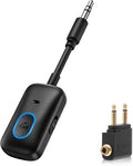Upgraded Aux Bluetooth Adapter for Car, 2 in 1 Bluetooth 5.3 Transmitter Receiver, Hands-Free Calls, 180° Swivel Bend, Wireless Audio Receiver for Car, Speakers, Home Stereo