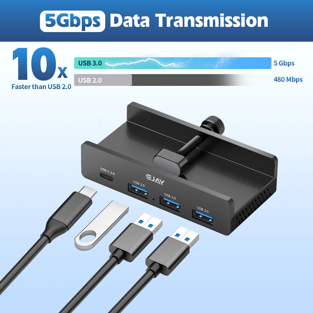 EJAY Desk Mount USB Hub (3A1C)
