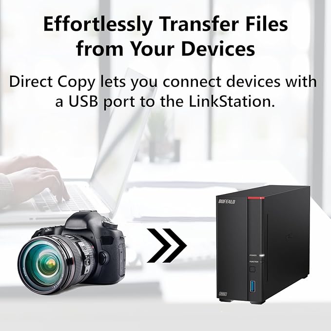 BUFFALO LinkStation 710 2TB 1-Bay NAS Network Attached Storage with HDD Hard Drives Included NAS Storage That Works as Home Cloud or Network Storage Device for Home