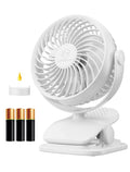 AA Battery Powered Clip on Fan with 4-Speed, 5’’ Small Desk Fan with Aroma Function, USB Powered, 360°Rotation, Ultra Quiet, for Golf Cart, Stroller, Bedroom,Car(Batteries Not Included) (White)