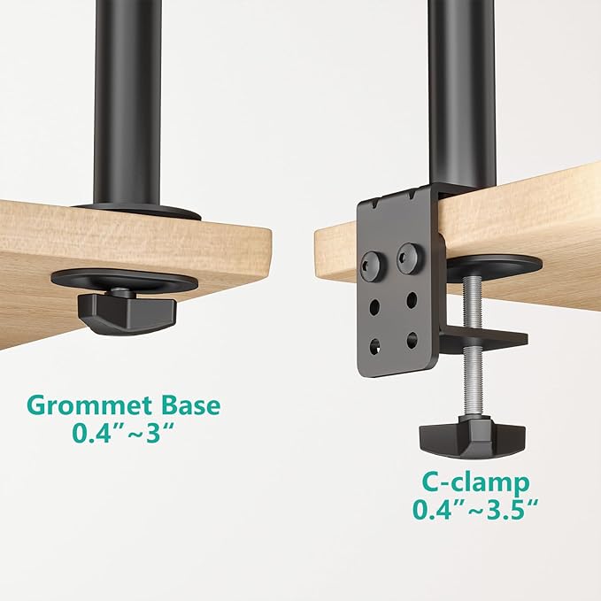 WALI Single Monitor Mount for 1 Computer Screen up to 42 inch, Fully Adjustable Monitor Arm Holds up to 22 lbs, Mounting Holes up to 200x200mm (M001SXL), Black