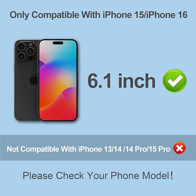 Compatible for iPhone 15/iPhone 16 Privacy Screen Protector Tempered Glass 6.1 Inch, Purple Gradient Anti Spy Anti Blue Light HD Easy Installation