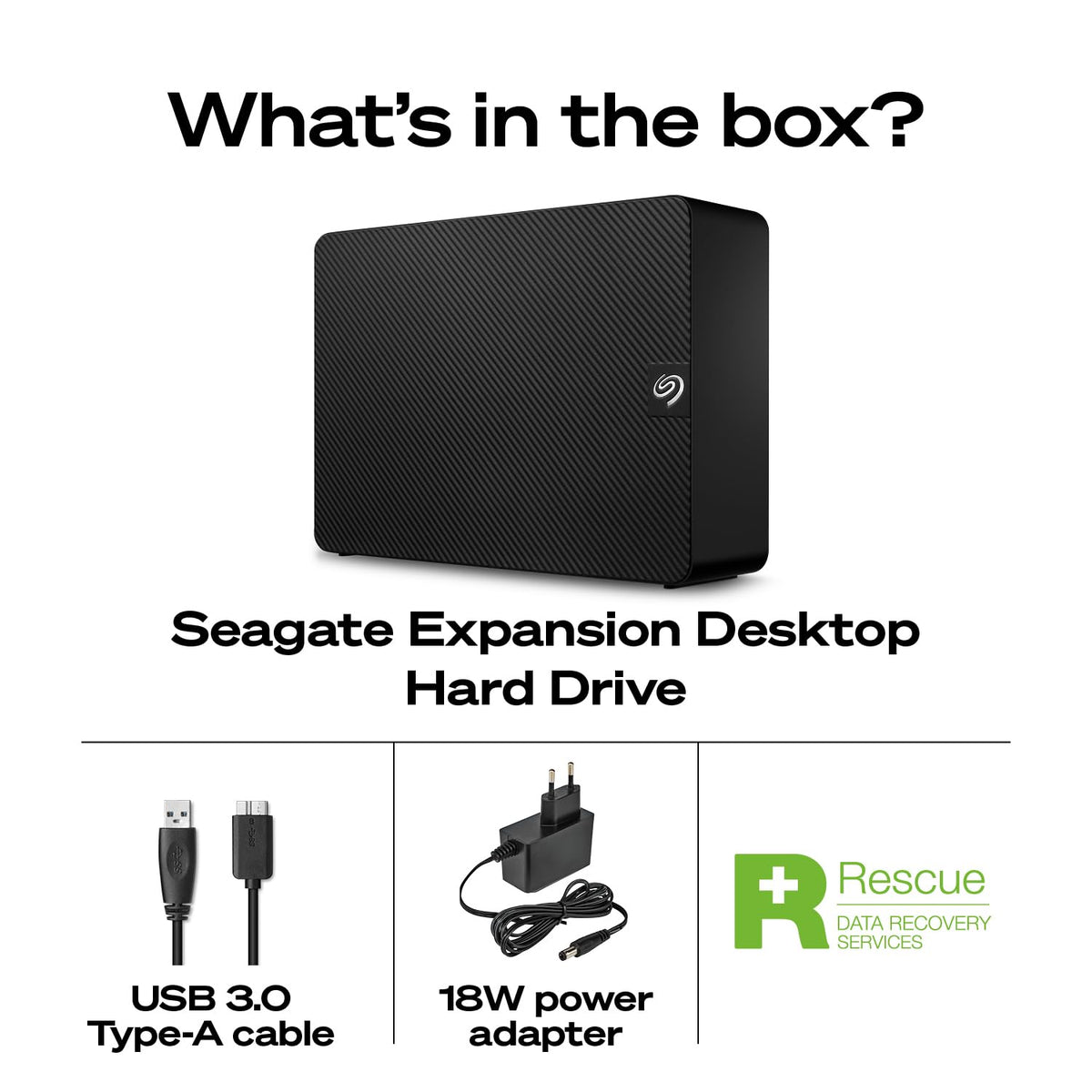 Seagate Expansion 12TB External Hard Drive HDD - USB 3.0, with Rescue Data Recovery Services (STKP12000400)