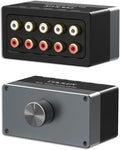 Cubilux AS-R4 4-Channel RCA Audio Selector, Bidirectional 4-Way Stereo RCA Aux Switcher, 1-Input to 4-Output / 4-Input to 1-Output