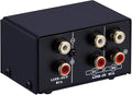 Audio Switcher RCA 2 in 1 Out/1 in 2 Out A/B Switch Stereo Audio Splitter Box with No Distortion RCA Jack for Switching Between Computer Speakers and Headphones