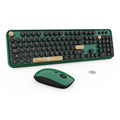Green Wireless Keyboard and Mouse Combo,Typewriter Keyboard with Round Keys,2.4G Wireless Full Size Colorful Keyboard with Number Pad for Computer Laptop and Desktop