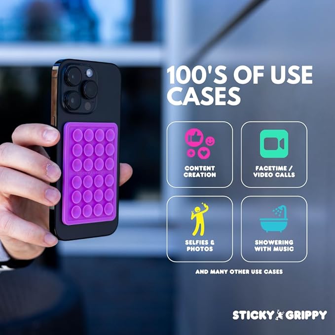 Suction Phone Case Mount, Sillicon Adhesive Phone Accessory for iPhone and Android, Hands-Free Fidget Toy Mirror Shower Phone Holder, Tiktok Videos and Selfies (Mint)