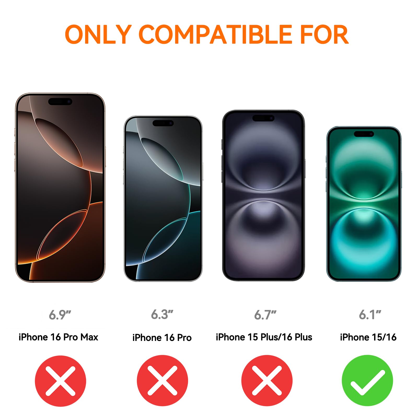 Focuses 4 Pack Anti Blue Light Screen Protector for iPhone 16,iPhone15 [6.1inch] with Installation Frame,9H+ Anti Blue Light Tempered Glass, Anti-Scratch, Case Friendly