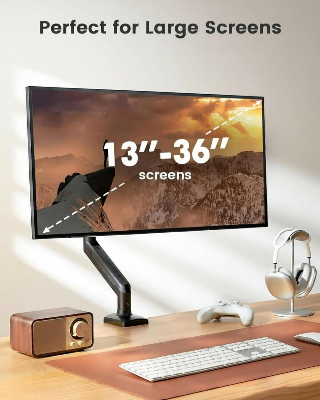 ErGear Single Monitor Arm for 13-36 Inch Screens, 22 lbs Capacity