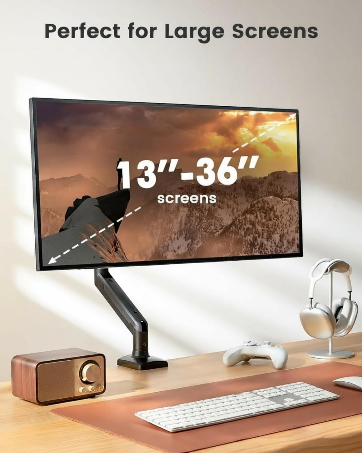 ErGear Single Monitor Arm for 13-36 Inch Screens, 22 lbs Capacity
