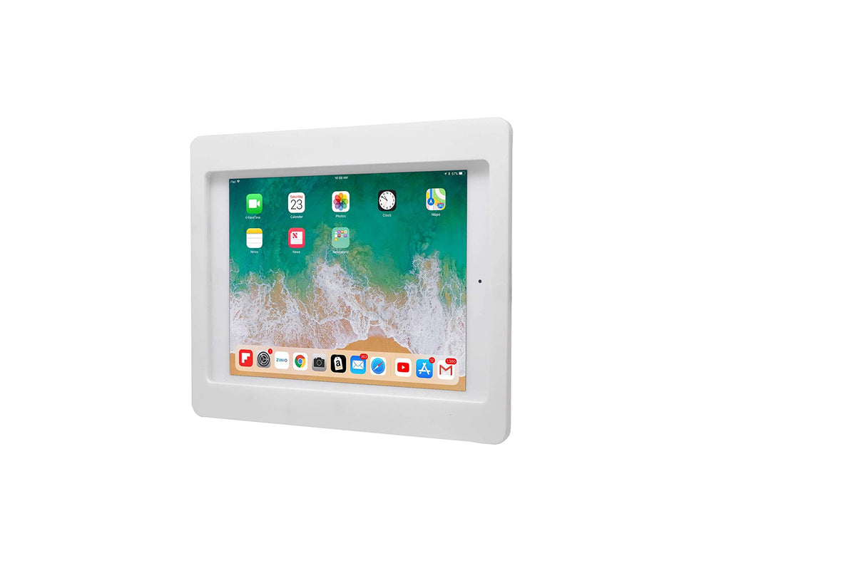 TABcare Anti-Theft Acrylic VESA Enclosure for Apple iPad mini 4/5 8" with Free Wall Mount Kit & 90-Degree Angle Charge Cable (iPad mini 4/5 8", White)