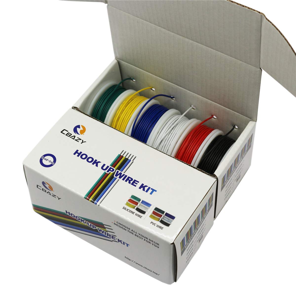 CBAZY Hook up Wire Kit (Stranded Wire Kit) 26 Gauge 6 Colors 32.8 feet Each Electrical Wire 26 AWG PVC Wire