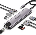 Lemorele USB C Hub Multiport Adapter 10-in-1 for MacBook Pro with HDMI 4K 60Hz, Gigabit Ethernet, 100W Power Delivery, 2 USB 3.0 Ports, SD/TF Card Reader, for HP/Dell/Lenovo Laptops