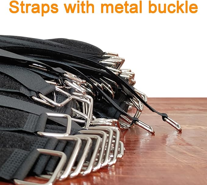 30 inch Reusable Extend Securing Strap - Fastening Cable Strap - 16 PACK Adjustable Nylon Hook and Loop Cable Tie Down Strap