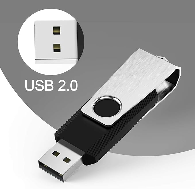 KEXIN 16GB USB Flash Drive Bulk 100 Pack 16G Thumb Drive Swivel Drive USB 2.0,Black,16GB 100 Pack