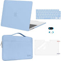 MOSISO Compatible with MacBook Air 13 inch Case 2025 2024 2023 2022 M4 A3240 M3 A3113 M2 A2681, Hard Shell&Sleeve Bag&Keyboard Skin&Webcam Cover&Screen Film for MacBook Air 13.6 inch, Air Blue